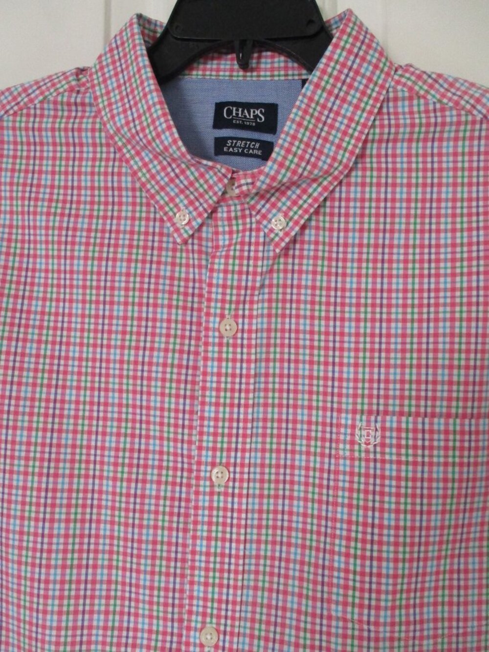 Chaps Mens S/S Pink Cotton Casual Button-down Shirt NWOT - Size XXL